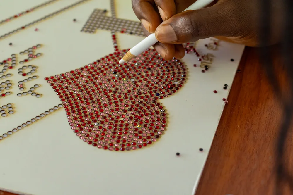 Artisanal Rhinestone Craftsmanship Macro